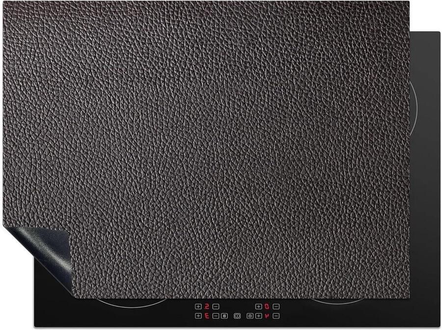 Inductiebeschermer Kookplaat mat Keuken verfraaien Leerlook vinyl 71x52 cm Zwart