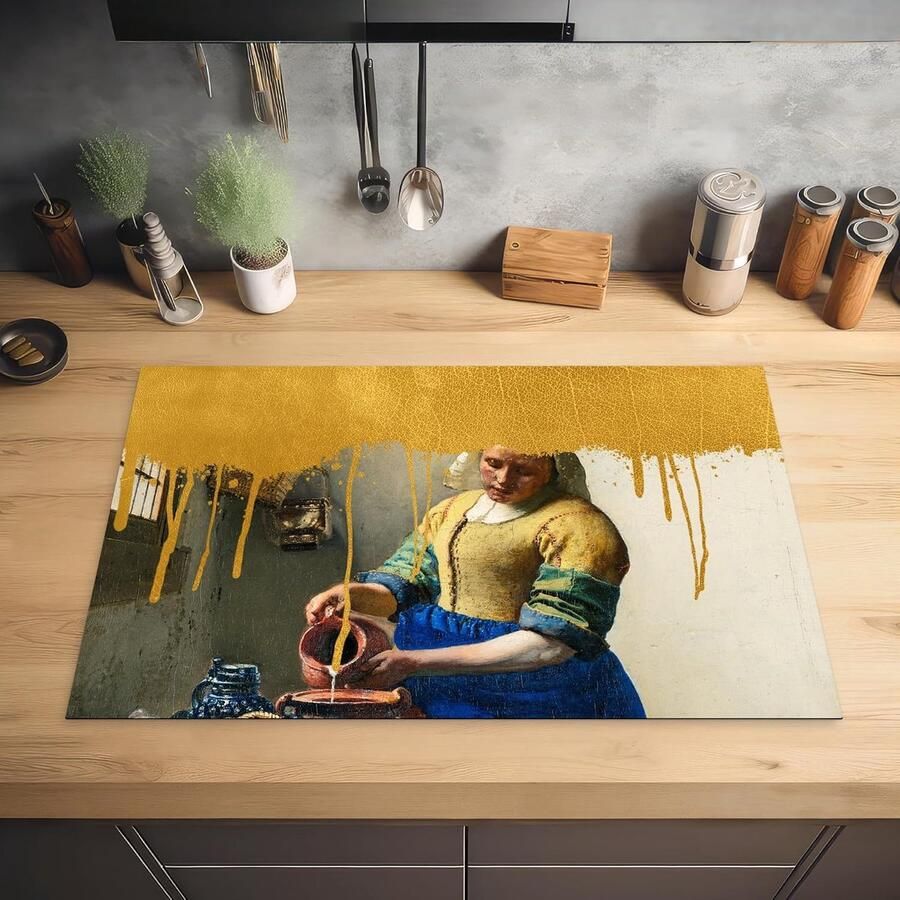 Inductiebeschermer Kookplaat mat Keuken verfraaien Unieke print 81x52 cm Multicolor