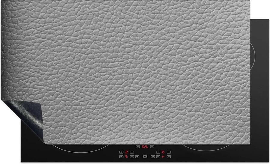 Inductiebeschermer Kookplaat mat Keuken verfraaien Luxe lederlook 90x52 cm Grijs