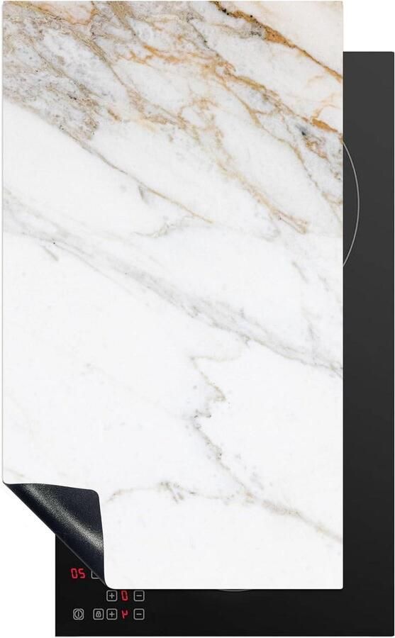 Inductiebeschermer Kookplaat mat Keuken verfraaien Vuil waterafstotend 30x52 cm Wit Goud