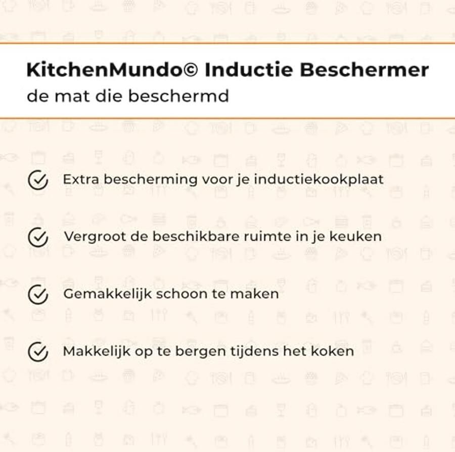 Inductiebeschermer Marmeren Look 58x52cm Antislip Beschermmat voor Inductiekookplaat