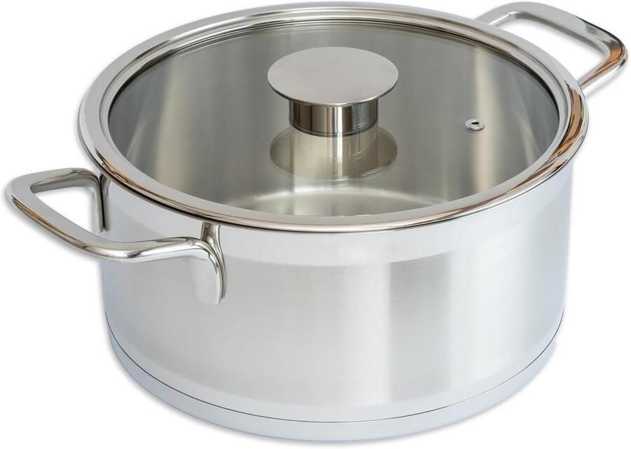 Inductie Kookpan Roestvrijstalen pan Alle Warmtebronnen Gelijkmatige Warmteverdeling 24 cm Zilver