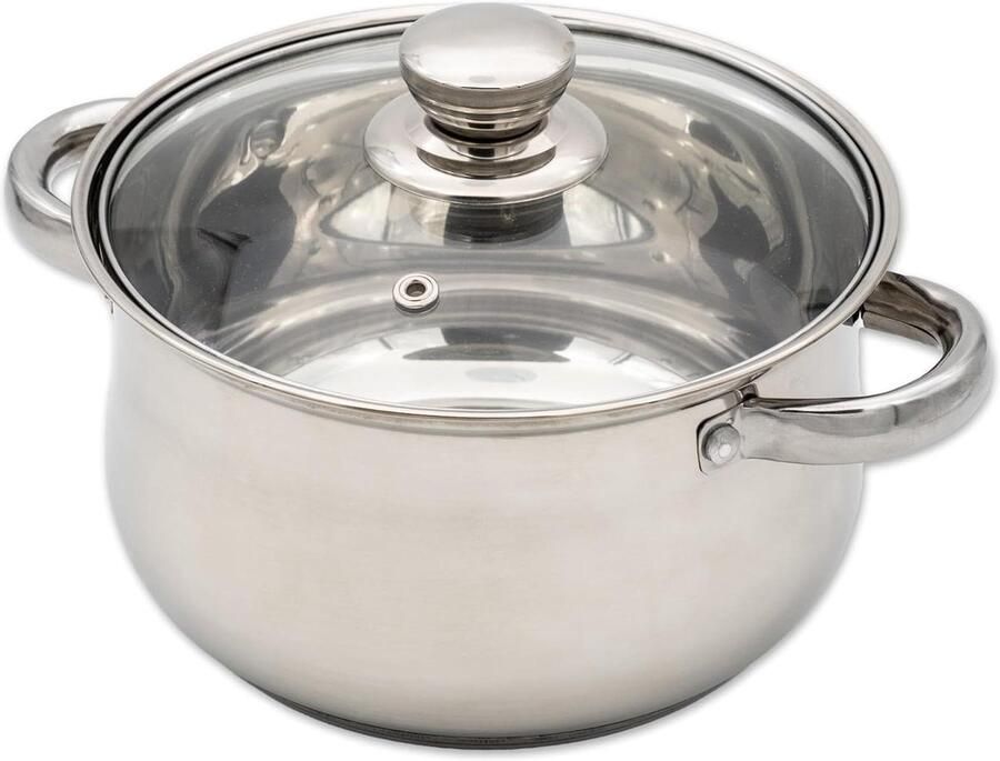 Inductiekookpan Braadpan Soeppan Gezond Koken Gelijkmatige Warmteverdeling 18 cm Zilver