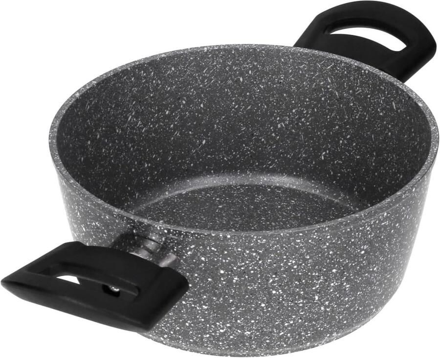 Inductiekookpan plat Sauspan handgrepen Koken op inductie Extra plat ontwerp 22 cm Zilver