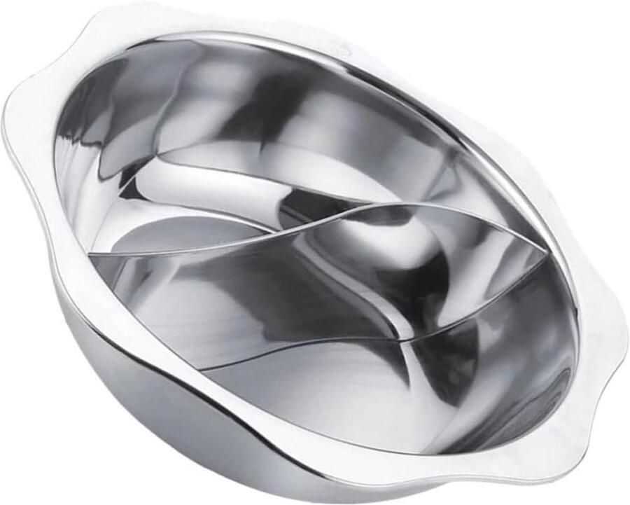 Inductiekookpan Roestvrij Staal Soeppan Vaks Gezellig Eten Zelfverwarmend Ontwerp 35x35x8.5CM Zilver