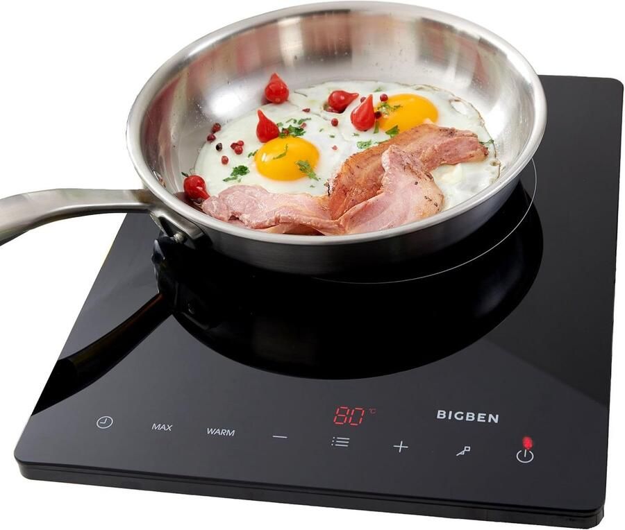 Inductiekookplaat 1 Pits Draagbare Elektrische Kookplaat 1950W Enkele Inductieplaat met Timer en Temperatuurregeling 60-240 °C Compacte Kookplaat voor Studio en Extra Keuken