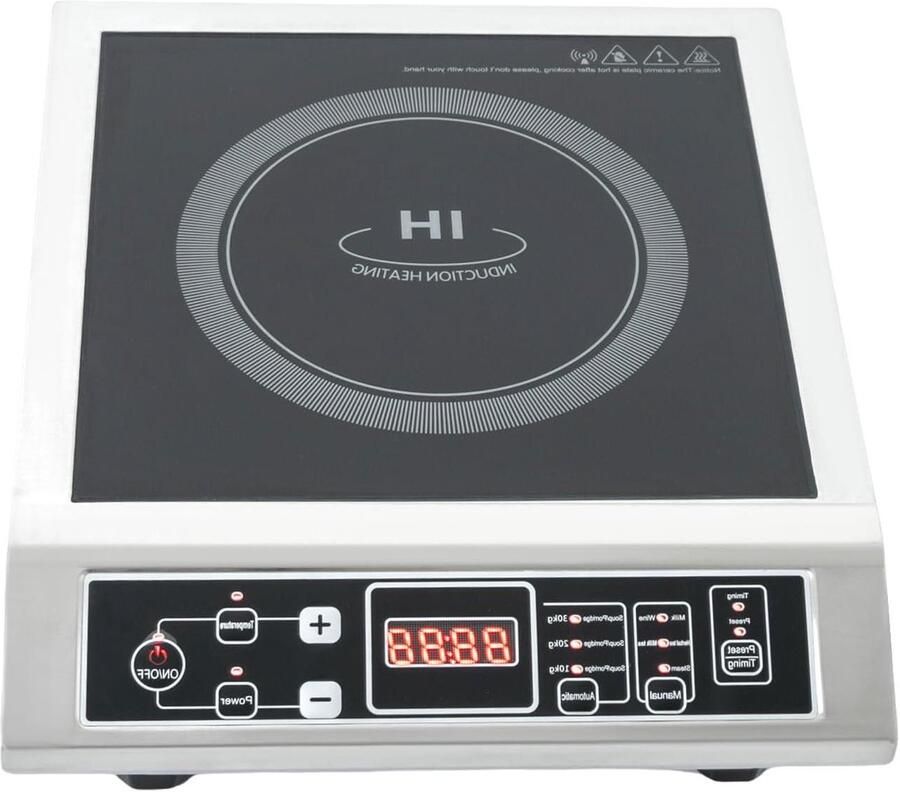 Inductiekookplaat 1 pits Draagbare kookplaat Snel koken 10 warmtestanden 30 cm Zwart