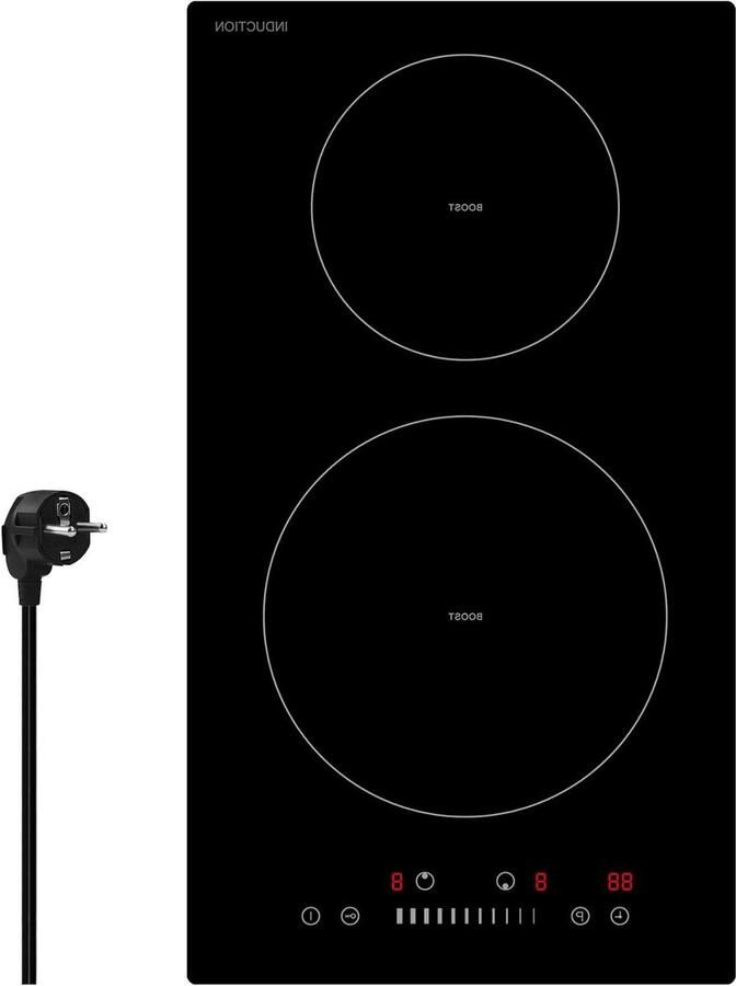 Inductiekookplaat 2 Ringen Elektrisch fornuis Snel koken Continue laag vermogen 3600 Watt Zwart
