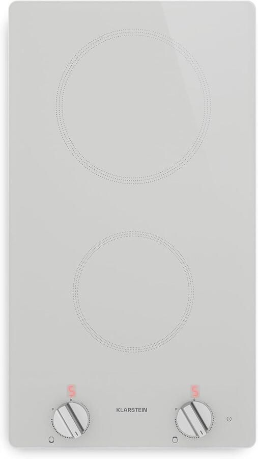Inductiekookplaat 2 zones Draagbaar fornuis Snel koken Boost functie 52x29x9 cm Wit