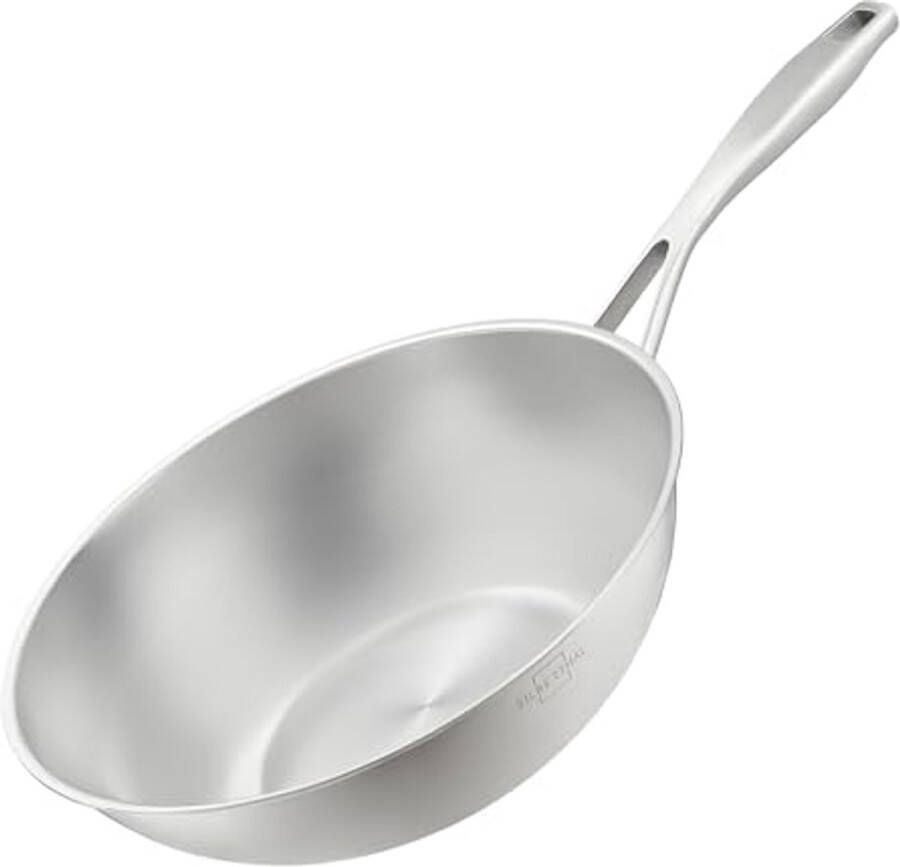 Inductiekookplaat 28 cm Roestvrijstaal Zonder Coating Voor Alle Warmtebronnen