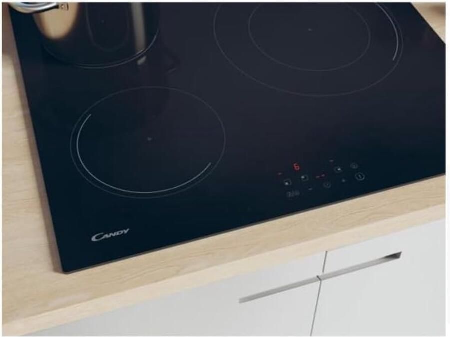 Inductiekookplaat 3-pits Kookplaat Elektrisch Snel Koken Pannenherkenning Timer 60 cm Breed Zwart