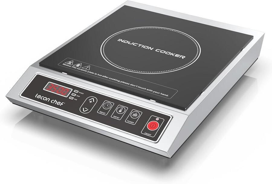 Inductiekookplaat 3500W Enkelvoudig RVS Draaibare Timer Draagbaar Ontwerp