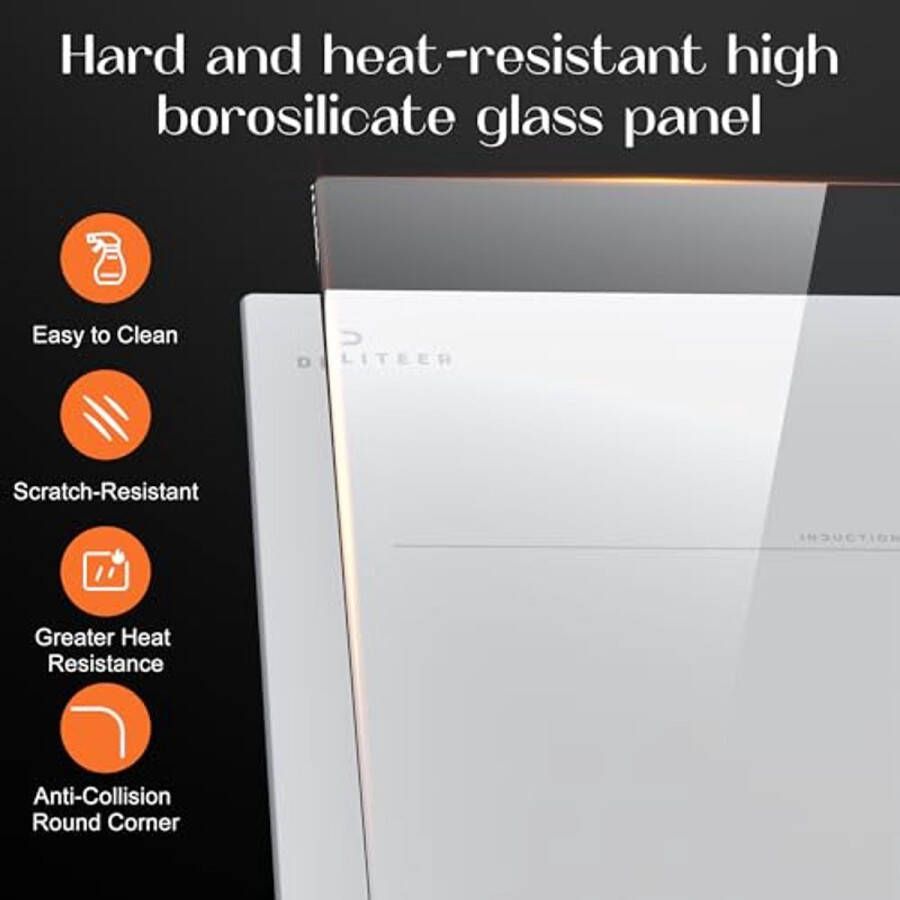 Inductiekookplaat 4 branders met touch-bediening 3500W 59 cm veiligheidsvergrendeling inbouw met stekker