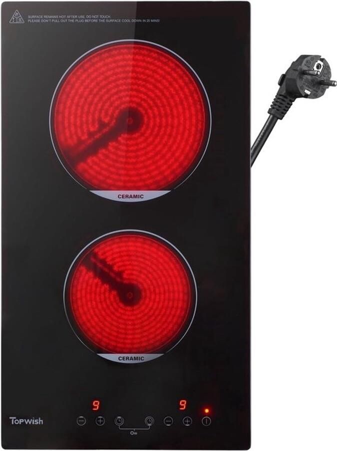 Inductiekookplaat 4-pitsfornuis Snel koken Boostfunctie 59x52 cm Zwart