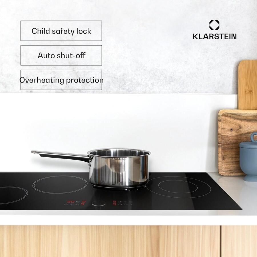 Inductiekookplaat 90 cm 4 zones 6500 W met digitale bediening