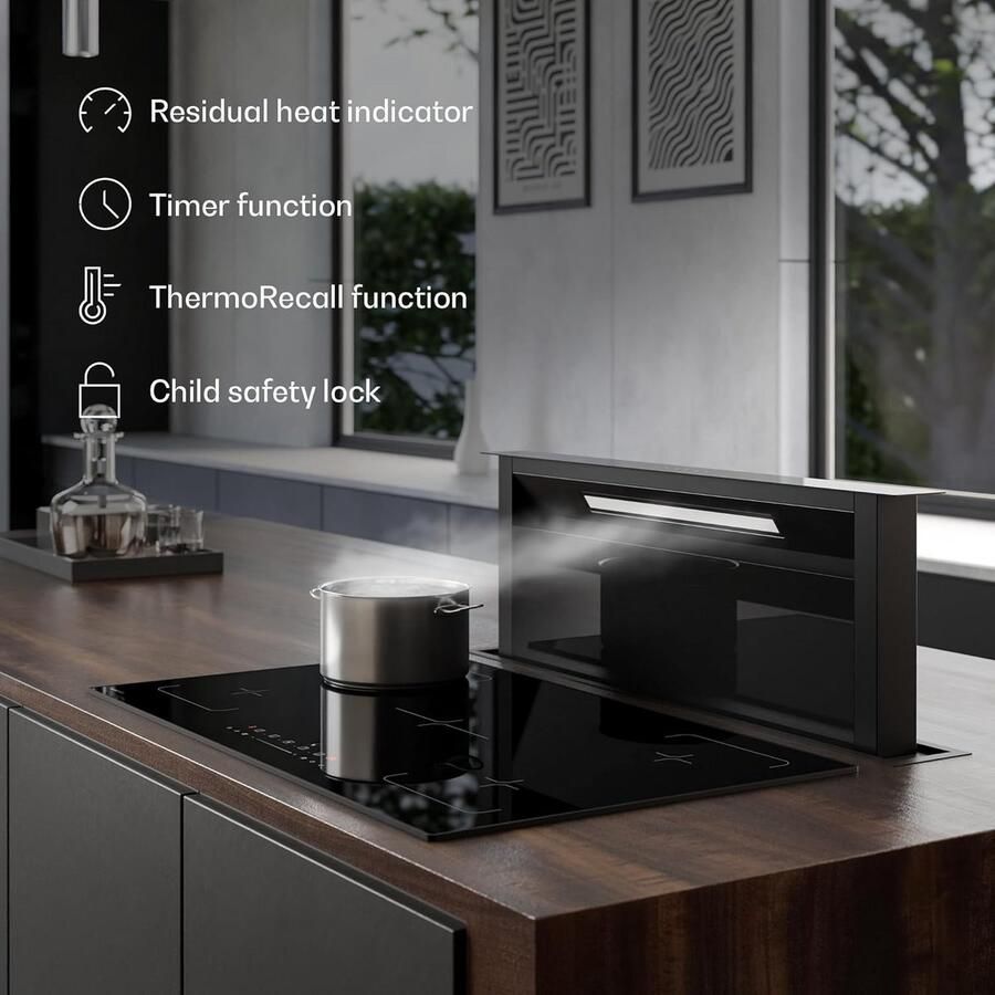 Inductiekookplaat 90 cm 5 Zones 7200 W Boost Touch Slider Timer Kindveilig