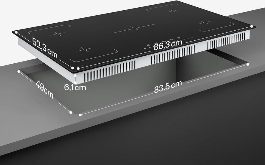 Inductie Kookplaat 5 Zones Snel Koken Touch Slider Bediening 90 cm Zwart - Foto 2