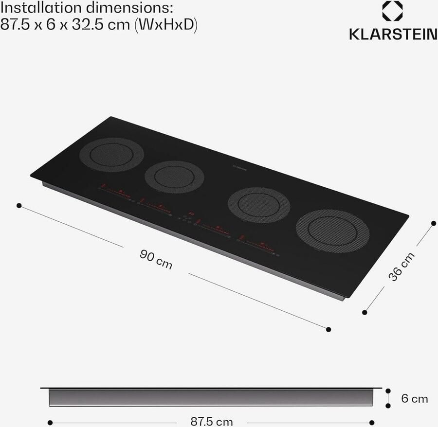 Inductiekookplaat 90 cm met 5 Hobs en Touch Control