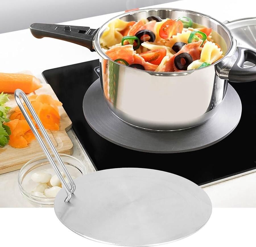 Inductiekookplaat Adapter van RVS 20 cm Geschikt voor Pannen Kookgerei en Warmteverdeling