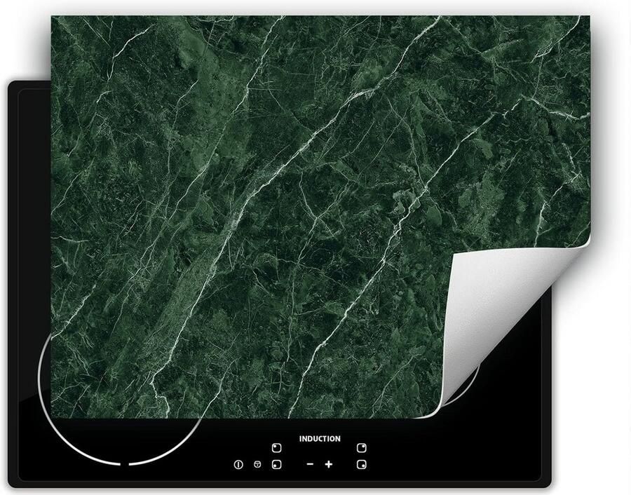Inductiekookplaat Beschermer 80x52cm Groen Marmerlook Hittebestendige Onderlegger