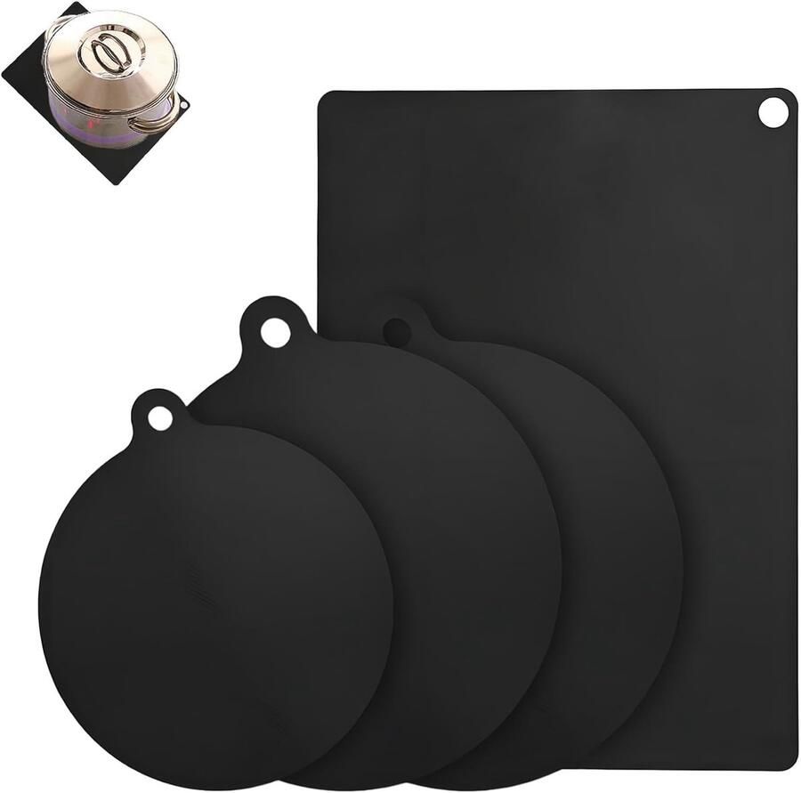 Inductiekookplaat Beschermmat Kookplaatafdekking Koken & Keuken Antislip & Vaatwasserbestendig 4-Delig Set
