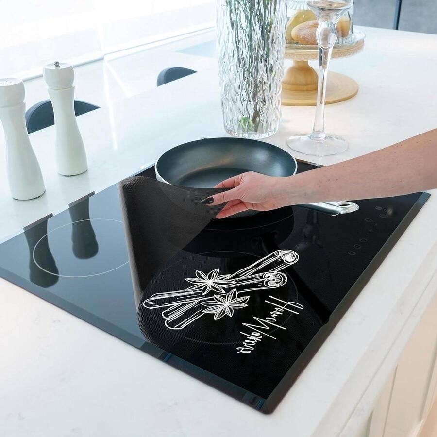 Inductiekookplaat Beschermmat Kookplaatmat Siliconen Kookplaat Beschermen Kras- en Morsbestendig 61 x 53 cm Kaneel