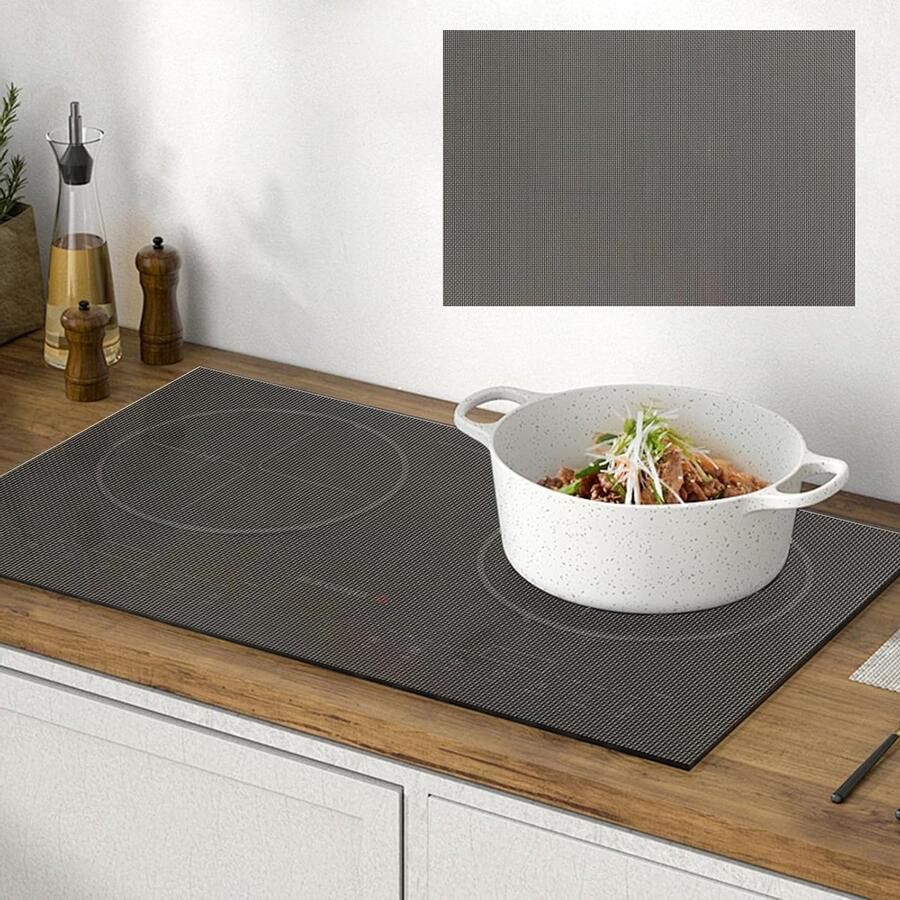 Grote Siliconen Inductiekookplaat Beschermmat 52 x 80 cm Hittebestendig en Antislip Grijs