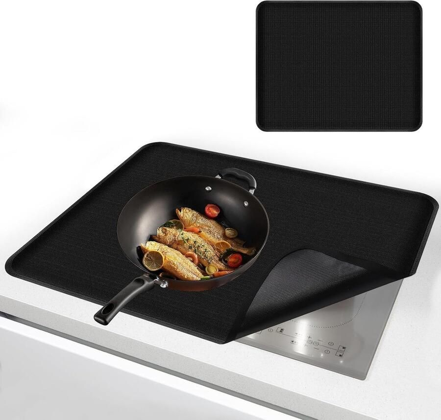 Inductiekookplaat Beschermmat van Silicoon 52x60 cm Hittebestendig tot 300°C Krasbestendig en Warmte-isolerend Perfect voor Inductiekookplaten