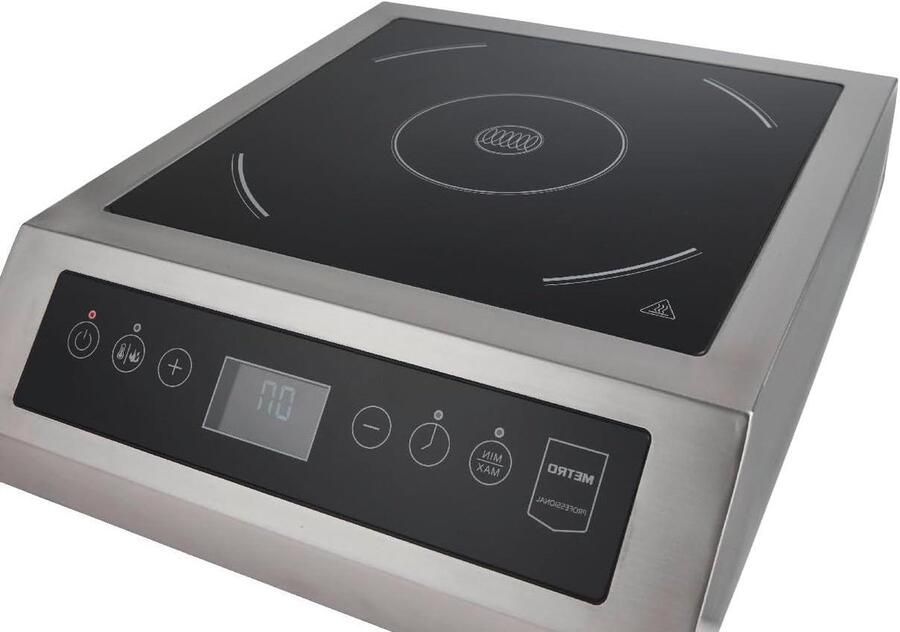 Inductiekookplaat Draagbaar fornuis Snel koken Automatische panherkenning 34 x 44 cm Zilver