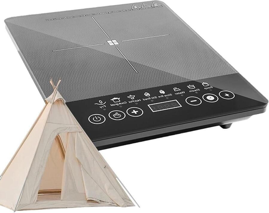 Inductiekookplaat Draagbare Kookplaat Koken in Elke Ruimte Energiezuinig Verwarmen 40B x 30D cm Grijs