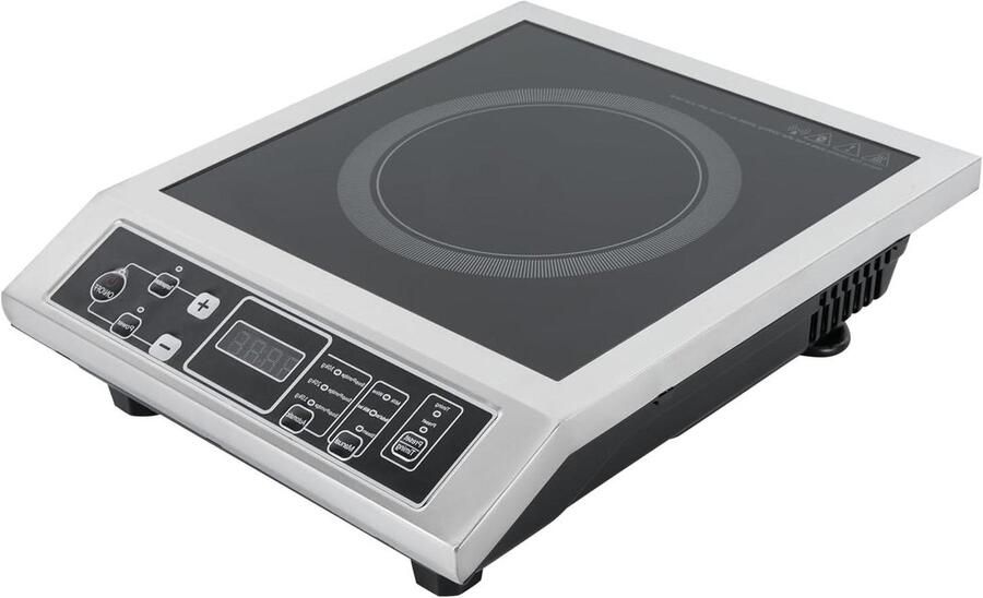 Inductiekookplaat Draagbare Kookplaat Snel Gerechten Bereiden 8 Temperatuurstanden 42 cm Breed Zwart