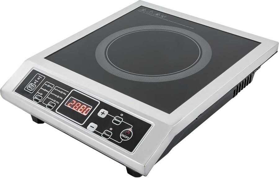 Inductiekookplaat Draagbare Kookplaat Snel Koken 8 Temperatuur- en Vermogensniveaus 42 x 35 x 11 cm Zwart