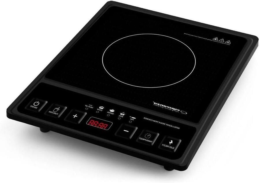 Inductiekookplaat Draagbare kookplaat Snel koken Automatische pan detectie 36 x 28 x 7 cm Zwart