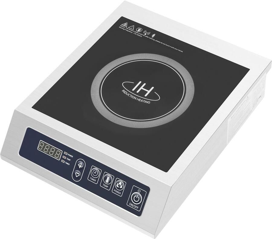 Inductiekookplaat Draagbare Kookplaat Thuis Koken Veilig en Energiebesparend 42 x 35 x 11 cm Zilver