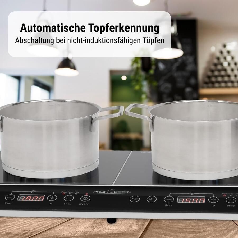 Inductiekookplaat Dubbel Kookplaat Keramiek Snel Koken ECO-Save Technologie 3500 Watt Zwart