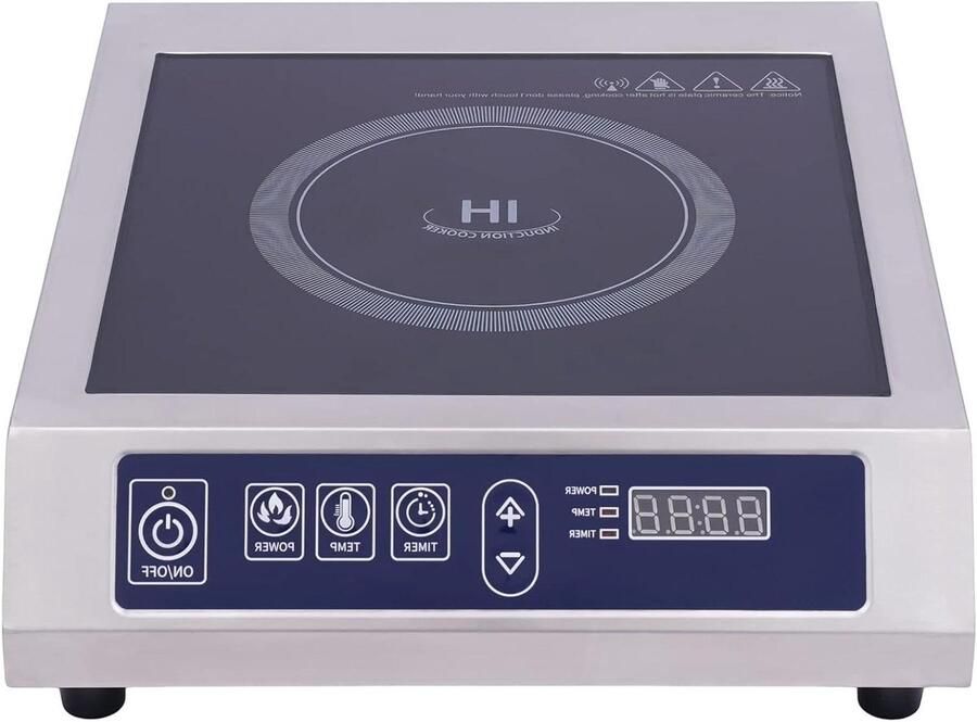 Inductiekookplaat Elektrisch fornuis Snel koken 13 standen 3500W 445 cm breed Zilverkleurig