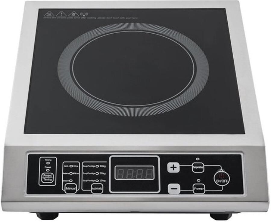Inductiekookplaat Elektrische kookplaat fornuis Voor snel koken 10 vermogensstanden 3500 watt Zwart