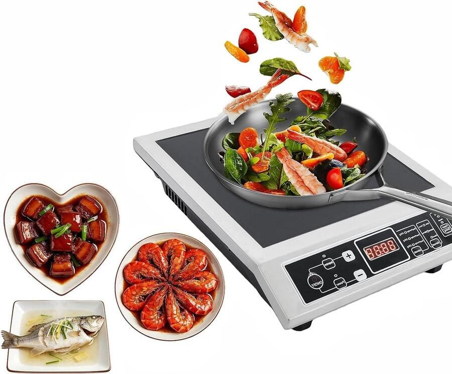 Inductiekookplaat Elektrische kookplaat Snel Koken 10 Vermogensniveaus 42 x 35 cm Zwart
