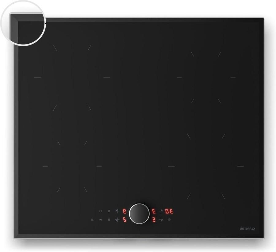 Inductiekookplaat Elektrische kookplaat Snel koken 4 kookzones 59 cm Zwart