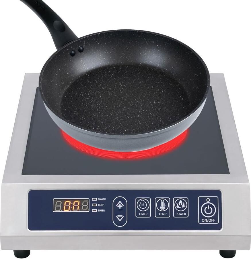 Inductiekookplaat Elektrische kookplaat Snel koken Automatische panherkenning 43 cm breed Zwart