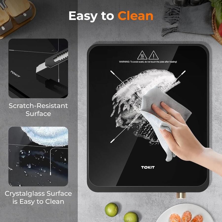 Inductiekookplaat Elektrische kookplaat Snel Koken Ultradun Ontwerp 2000 Watt Zwart