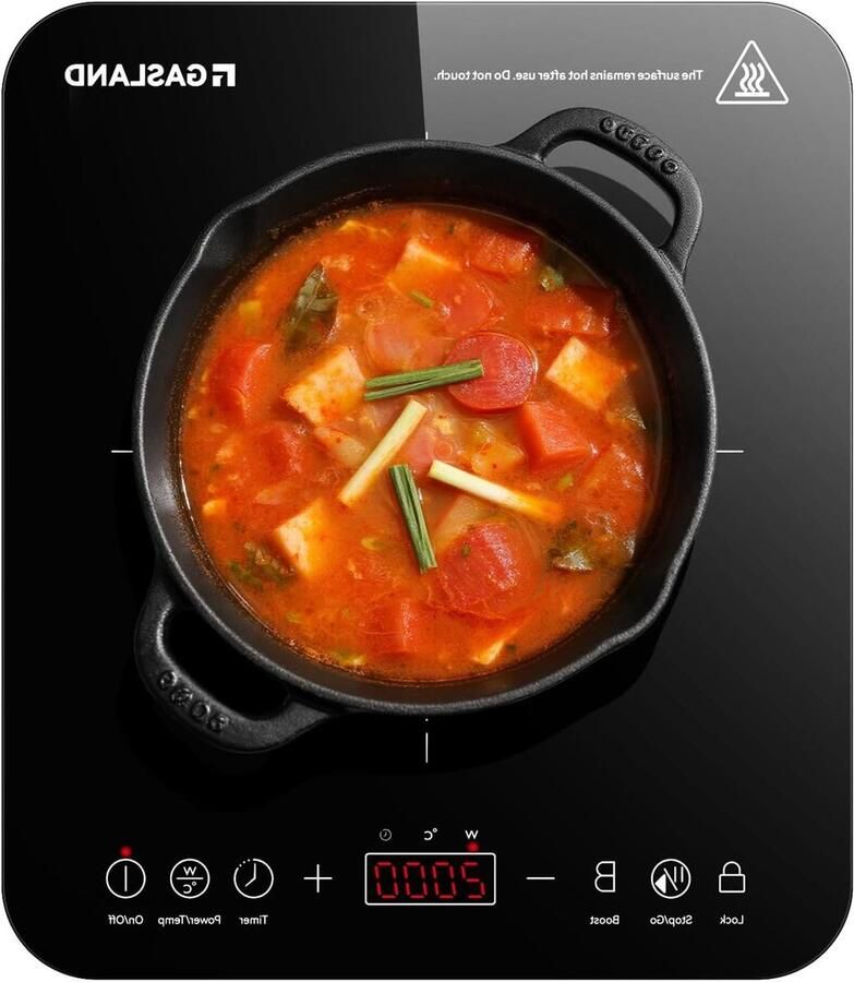 Inductiekookplaat Enkele Draagbare Kookplaat Snel Koken Thuis Krachtige Boost Functie 27 cm Zwart