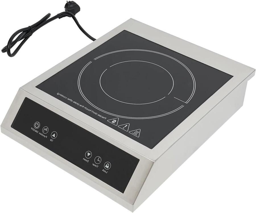 Inductiekookplaat Enkele Kookplaat Snel Koken 50 kg Draagvermogen 35 cm x 28 cm Zwart