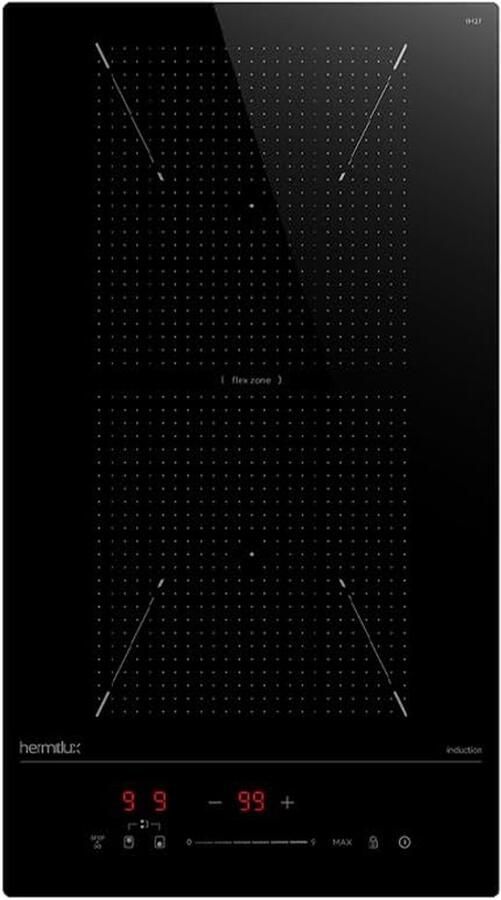 Inductiekookplaat Flexzone Inbouw kookplaat Snel Koken Flexibele zone functie 30 cm Zwart