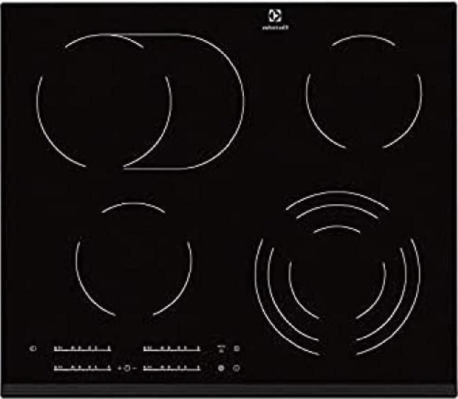 Inductiekookplaat Glas Elektrisch fornuis Snel koken Touch bediening 75 cm Zwart