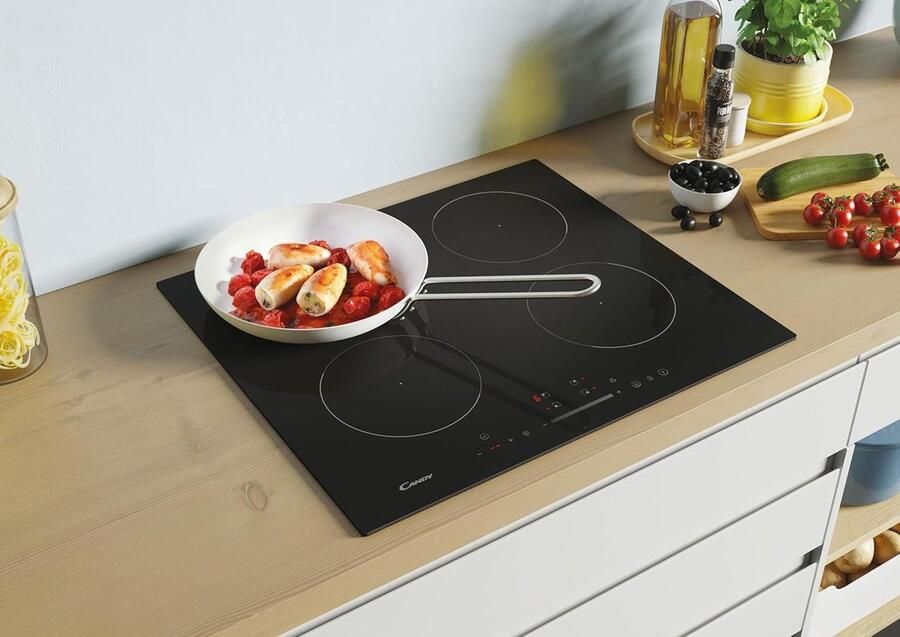 Inductiekookplaat Glazen Kookplaat Snel Koken Energie Management 59 x 55 cm Zwart