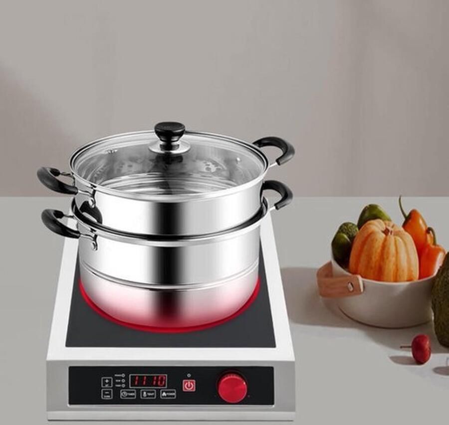 Inductiekookplaat – Inductieplaat – Elektrische Kookplaat – Kookplaat 1 Pits – Inductiekookplaat 3500W – 10 Temperatuurniveaus – Max 270°C – Oververhitting- en Lege Pansensor