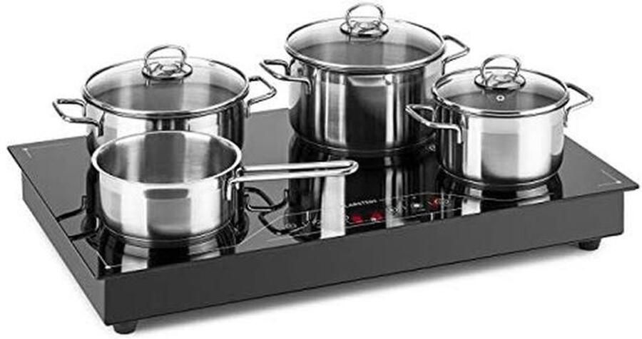 Inductiekookplaat Keramisch 3500 Watt Vrije Zone Boostfunctie Touch Control Vrijstaand of Ingebouwd Zwart