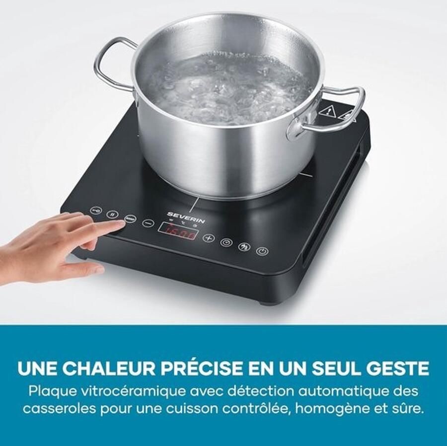 Inductiekookplaat Keramisch fornuis Modern koken Automatische panherkenning 28x37 cm Zwart