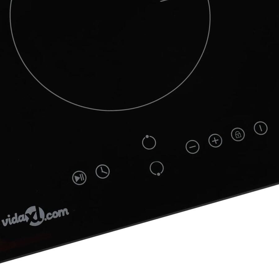Inductiekookplaat Kookplaat 2 zones Snel koken Automatische pannendetectie 3500 W Zwart